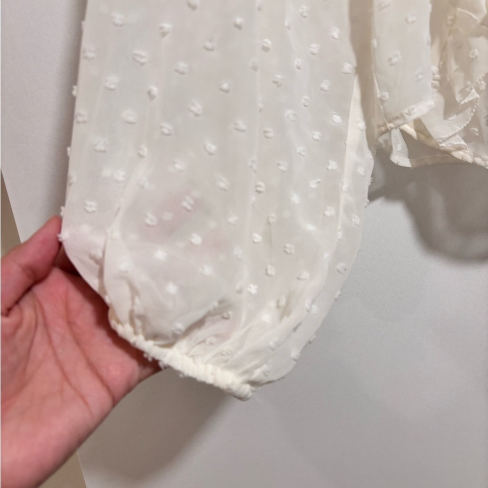 Express Polka Dot Ruffle Blouse - Picture 6 of 10
